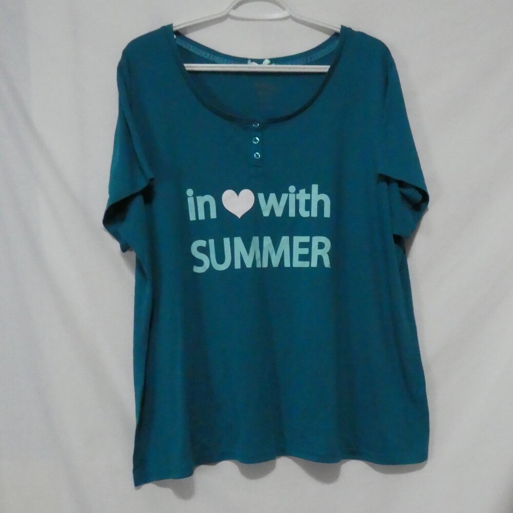 BONNE NUIT | size 2X | In 💚 With Summer Short Sleeve Shirt